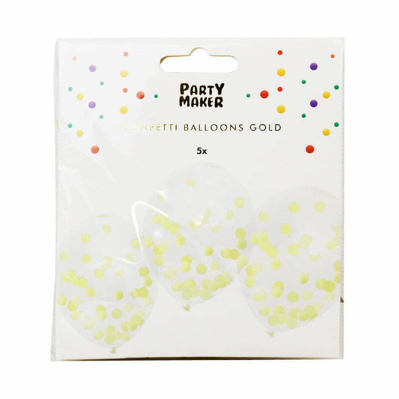 Gold Confetti Balloons 30cm (Pack of 5) NIS Traders