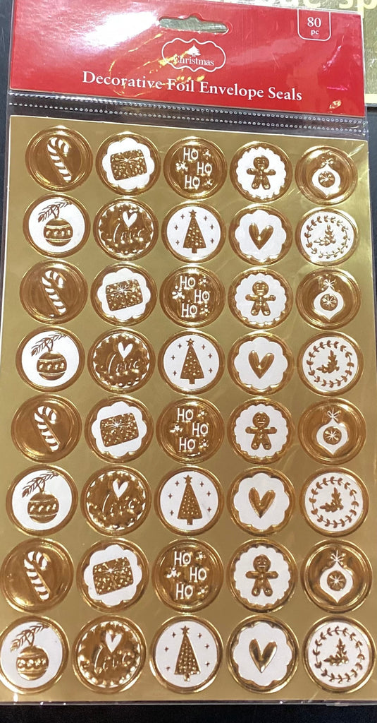Golden/silver Christmas Decorative foil envelop seals NIS Traders