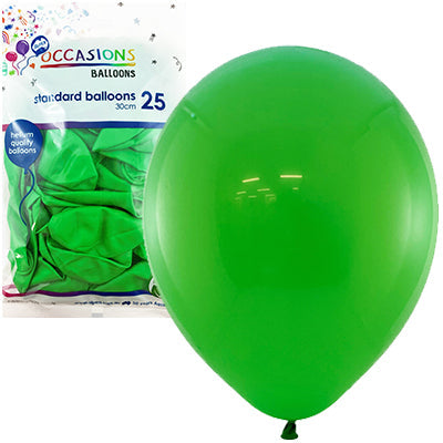 Buy Green 30cm Balloons Pack of25 at NIS Packaging & Party Supply Brisbane, Logan, Gold Coast, Sydney, Melbourne, Australia
