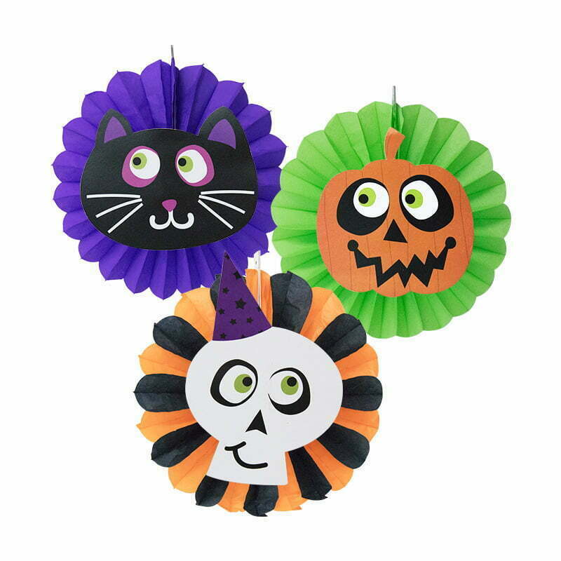 HALLOWEEN PAPER FAN 3pcs NIS Traders