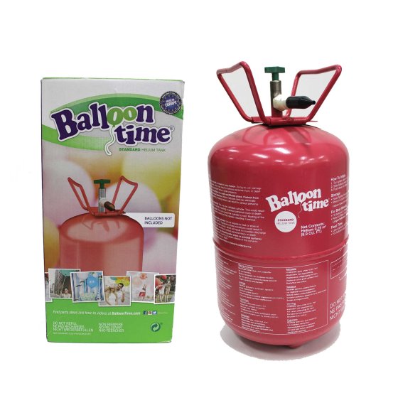 HELIUM TANK WITH BALLOONS AND RIBBON (Includes 30 x 23cm Latex Balloons & Ribbon) NIS Traders