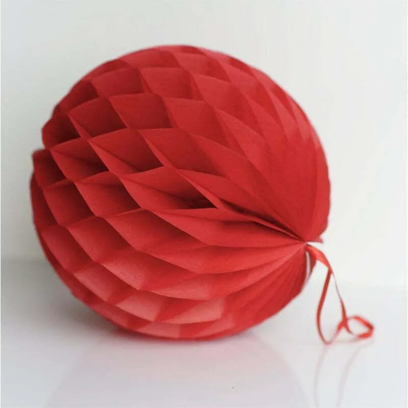 Honeycomb Decoration- RED 1pc 25cm NIS Traders