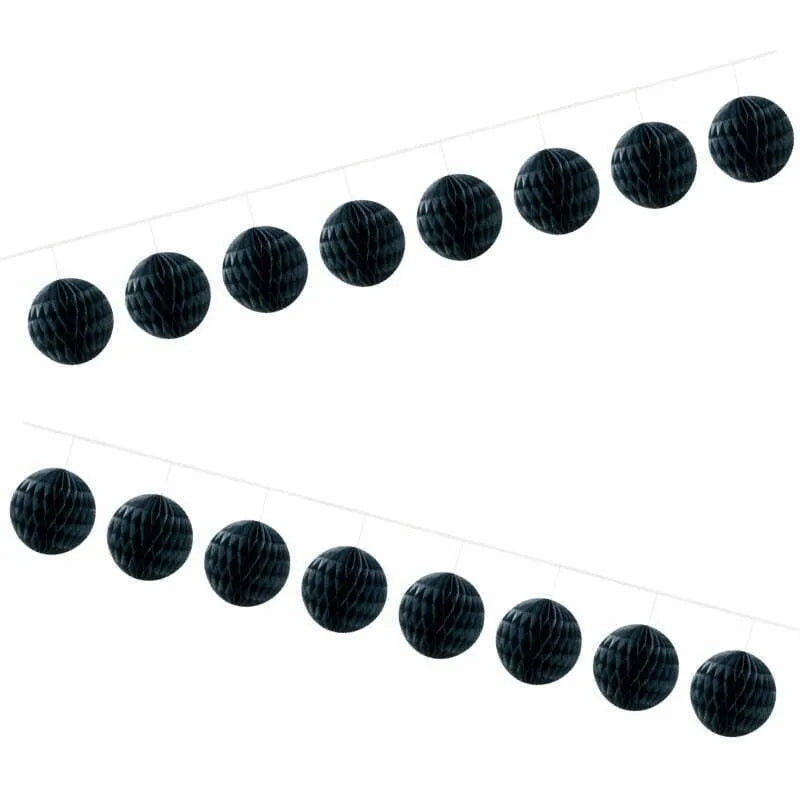 Honeycomb Garland Decoration-BLACK 4m NIS Traders