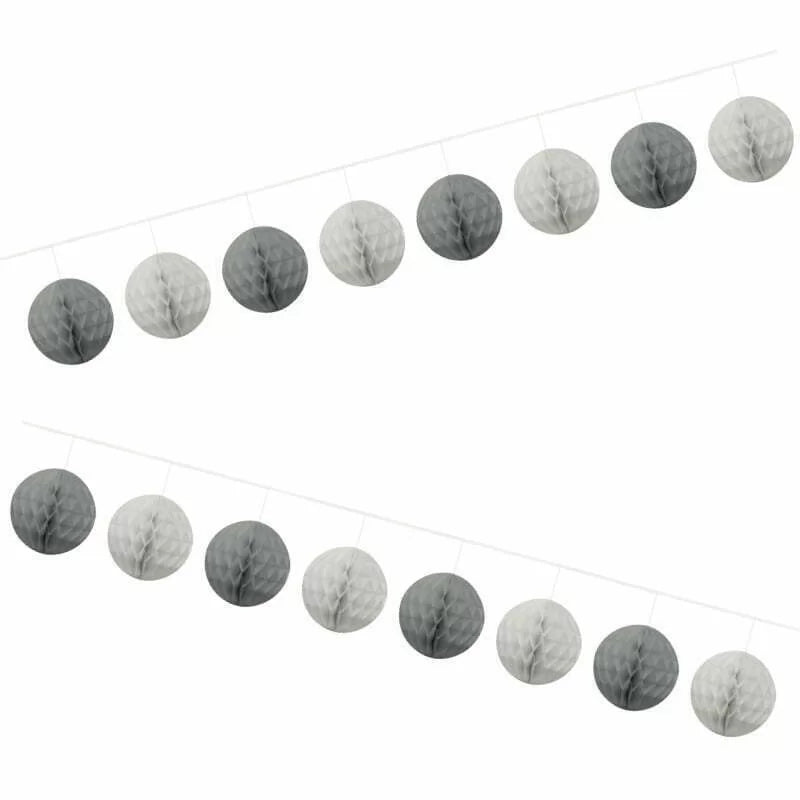 Honeycomb Garland Decoration-GRAY 4m NIS Traders