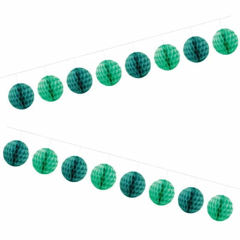 Honeycomb Garland Decoration-GREEN 4m NIS Traders