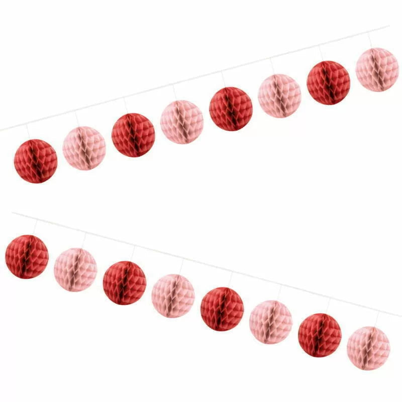 Honeycomb Garland Decoration-RED 4m NIS Traders