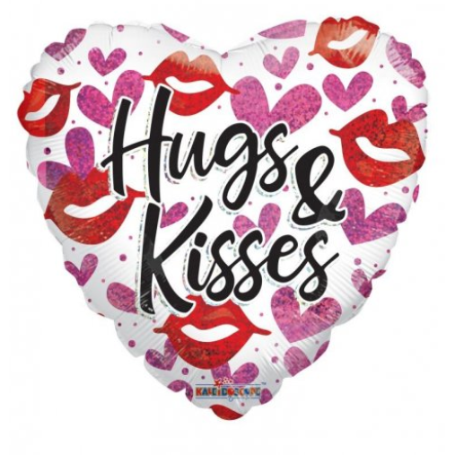 Buy Hugs & Kisses Heart Foil Balloon at NIS Packaging & Party Supply Brisbane, Logan, Gold Coast, Sydney, Melbourne, Australia