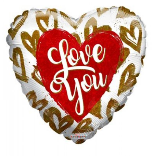 Buy I Love You Golden Hearts Foil Balloon at NIS Packaging & Party Supply Brisbane, Logan, Gold Coast, Sydney, Melbourne, Australia