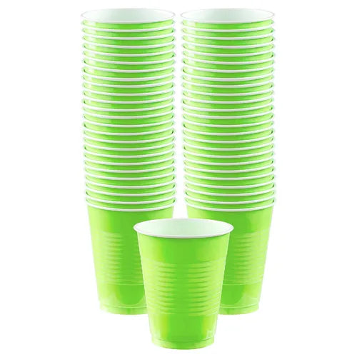 Kiwi Green Plastic Cups Big Party pack, 16oz,50pc NIS Traders