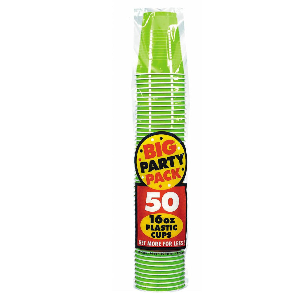 Kiwi Green Plastic Cups Big Party pack, 16oz,50pc NIS Traders