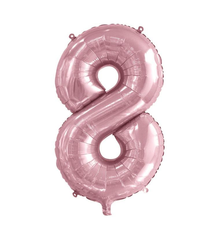 Buy Light Pink Foil Balloon Number #8 (34inch) at NIS Packaging & Party Supply Brisbane, Logan, Gold Coast, Sydney, Melbourne, Australia