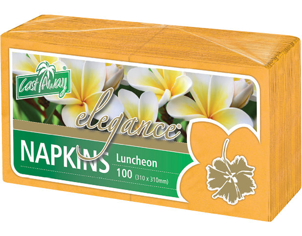 Luncheon Napkins Quarter Fold, Gold 100PK 310 x 310 mm (open) NIS Traders