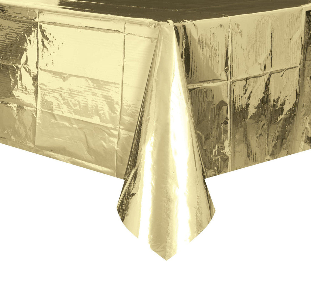 METALLIC GOLD PLASTIC TABLECOVER NIS Traders