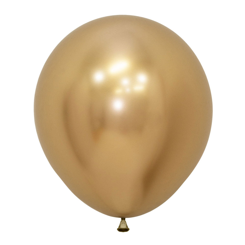 METALLIC REFLEX GOLD Latex Balloons 45cm, 6pk NIS Traders