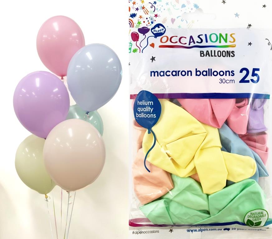 Buy Macaron Assorted Colours 30cm Balloons P25 at NIS Packaging & Party Supply Brisbane, Logan, Gold Coast, Sydney, Melbourne, Australia