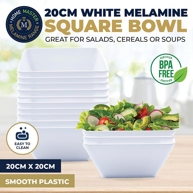 Melamine Bowl Square 20cm x 8.5cm - White NIS Traders