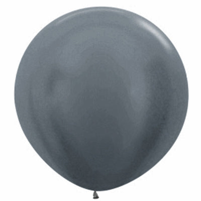 Metallic Graphite Silver Latex Balloons, 2PK NIS Traders