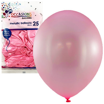 Buy Metallic Light Pink 30cm Balloons P25 at NIS Packaging & Party Supply Brisbane, Logan, Gold Coast, Sydney, Melbourne, Australia