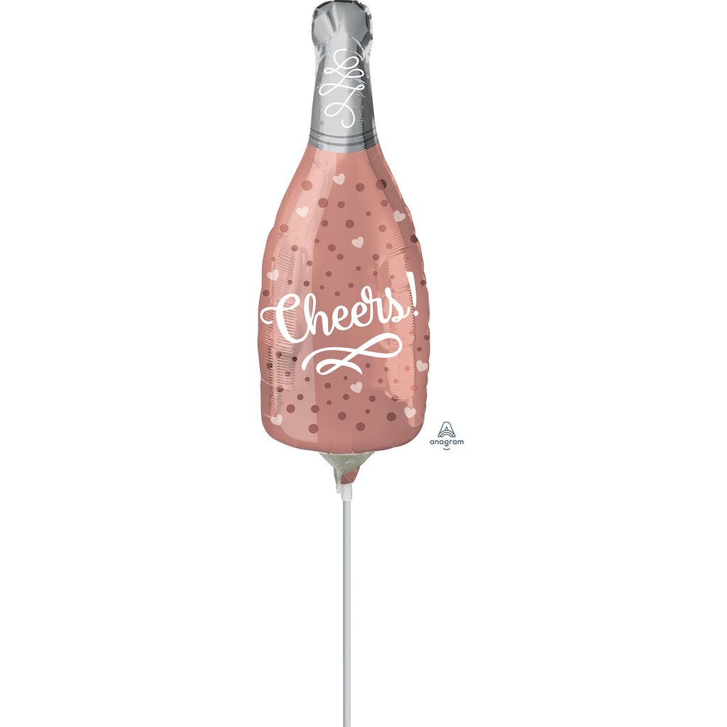 Mini Shape Cheers Rose Champagne Bottle. NIS Traders