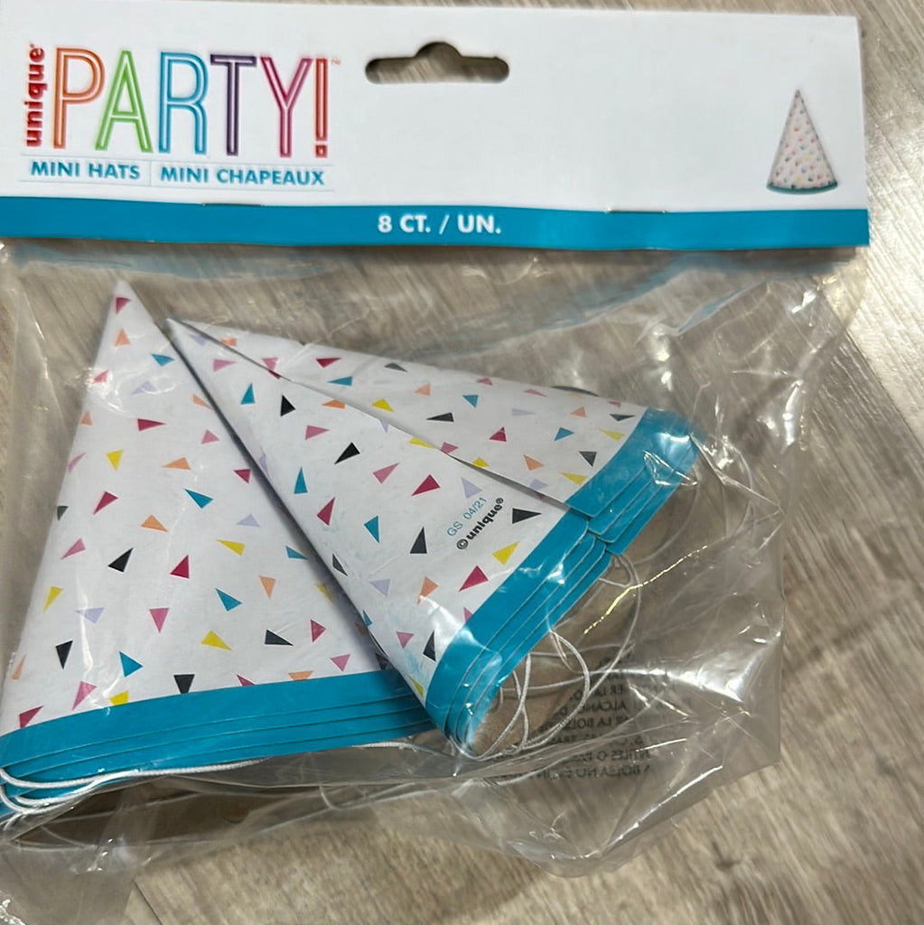 Mini party hats 8pk NIS Traders