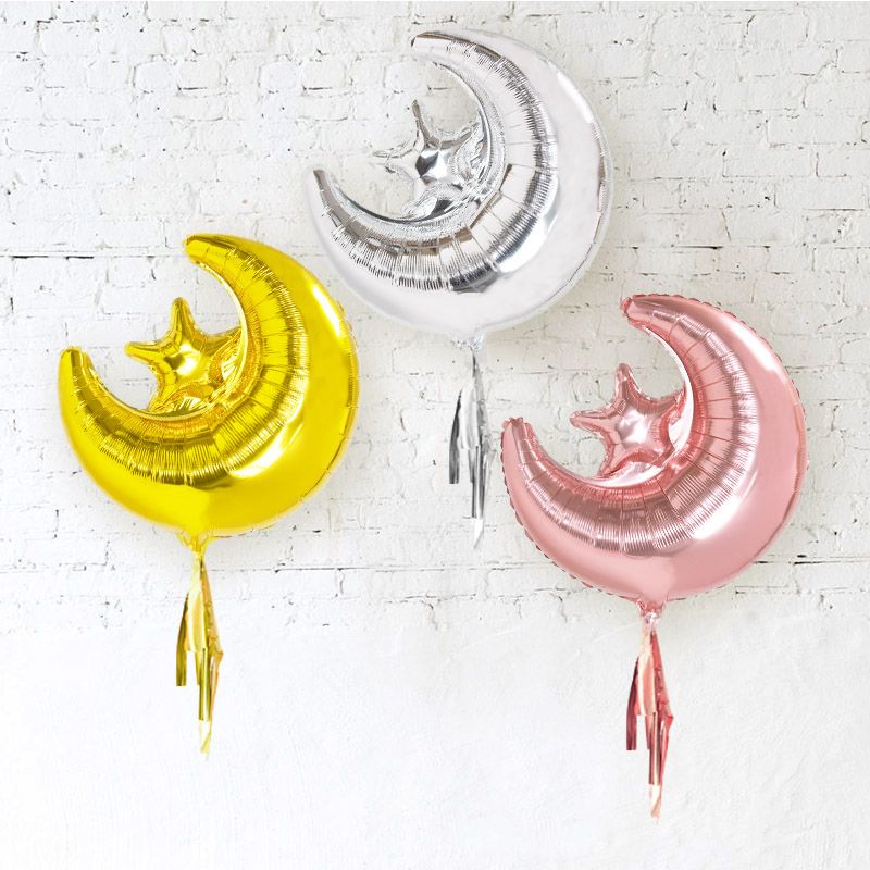 Moon and Star Foil Balloon 3PK NIS Traders