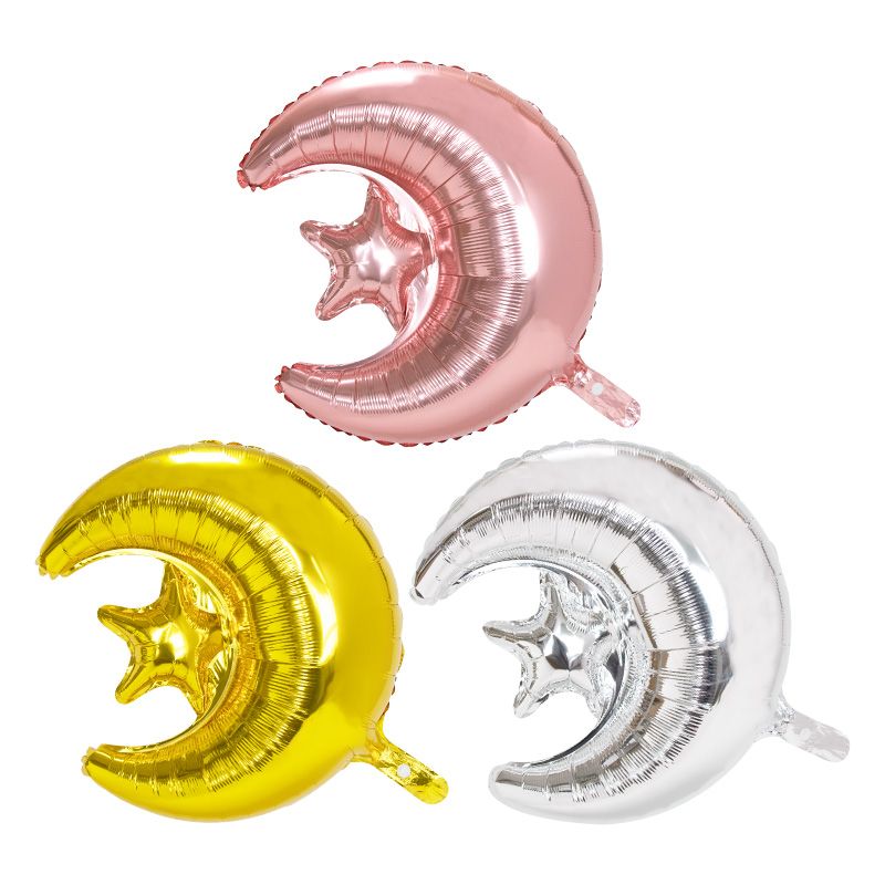 Moon and Star Foil Balloon 3PK NIS Traders