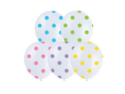 Multi Spot Printed Latex Balloons 10pk NIS Traders