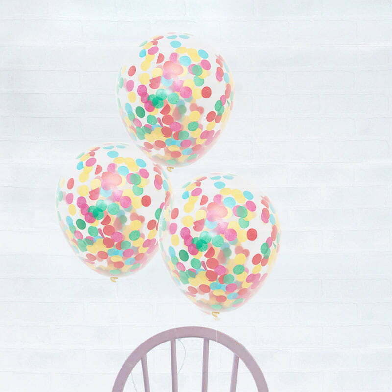 Multicolor Confetti Balloons 30cm (Pack of 5) NIS Traders