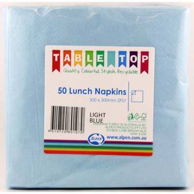 Buy NAPKIN LUNCH LT. BLUE P50 at NIS Packaging & Party Supply Brisbane, Logan, Gold Coast, Sydney, Melbourne, Australia