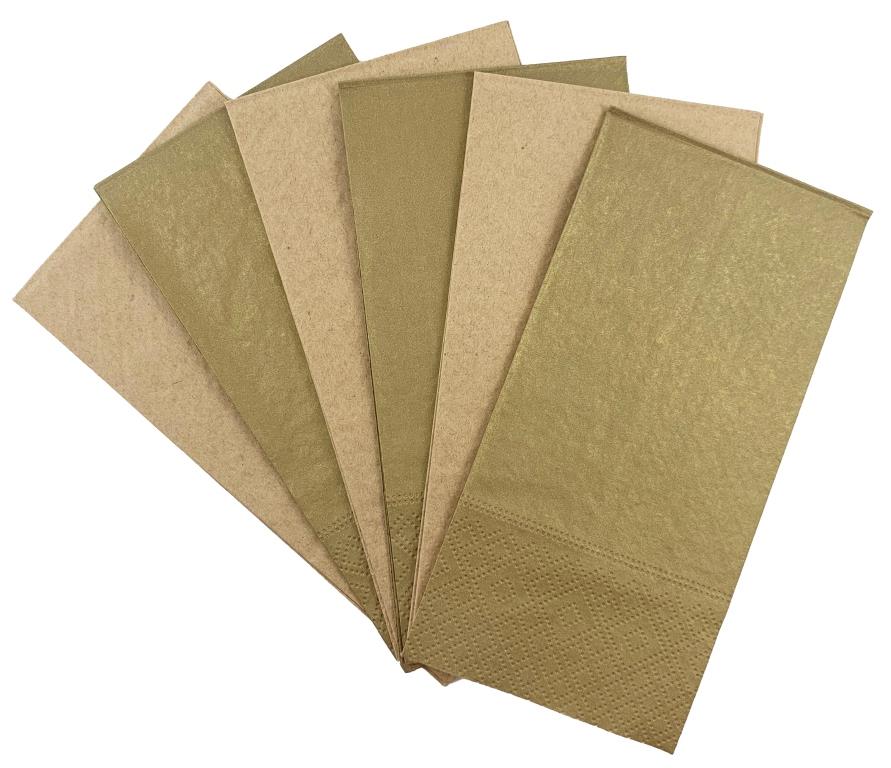 Buy NAPKIN.LUNCH METALLIC GOLD/KRAFT P20 at NIS Packaging & Party Supply Brisbane, Logan, Gold Coast, Sydney, Melbourne, Australia