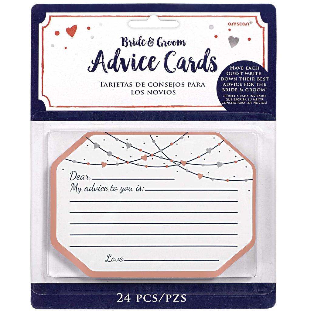 Navy Bride & Groom Advice cards 24pcs NIS Traders