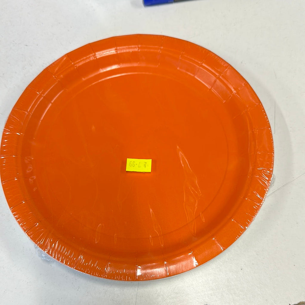 Orange paper plates 20pk NIS Traders