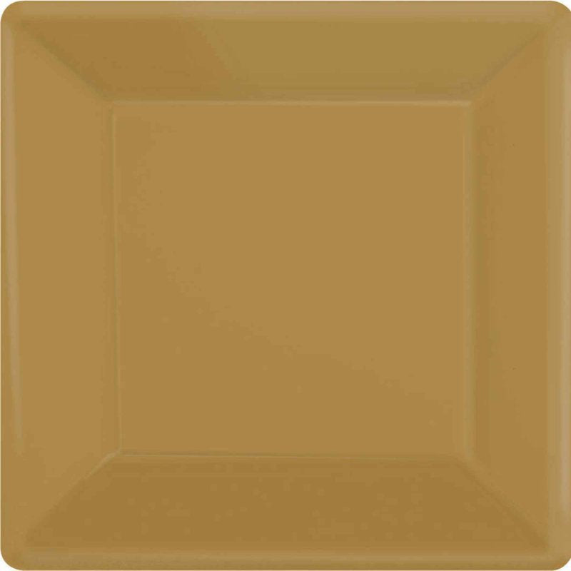 PAPER PLATES 17CM SQUARE 20CT-GOLD NIS Traders