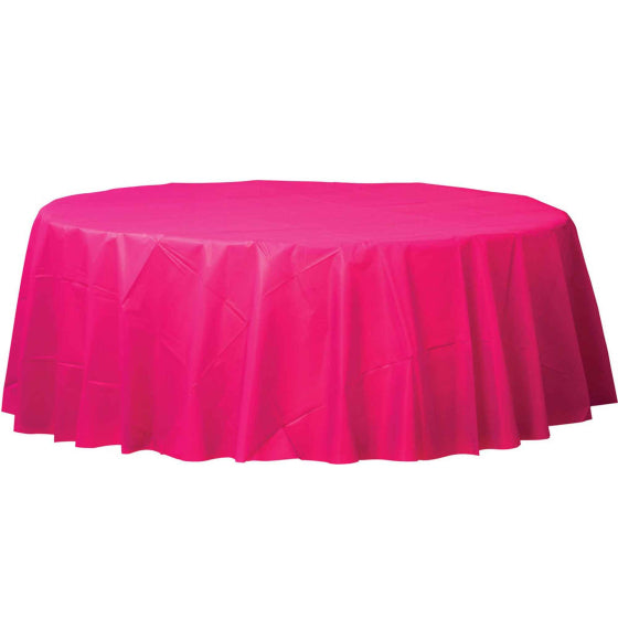 PLASTIC ROUND TABLECOVER-Light Pink 1pc NIS Traders
