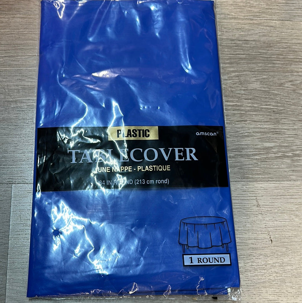 PLASTIC ROUND TABLECOVER-ROYAL BLUE NIS Traders