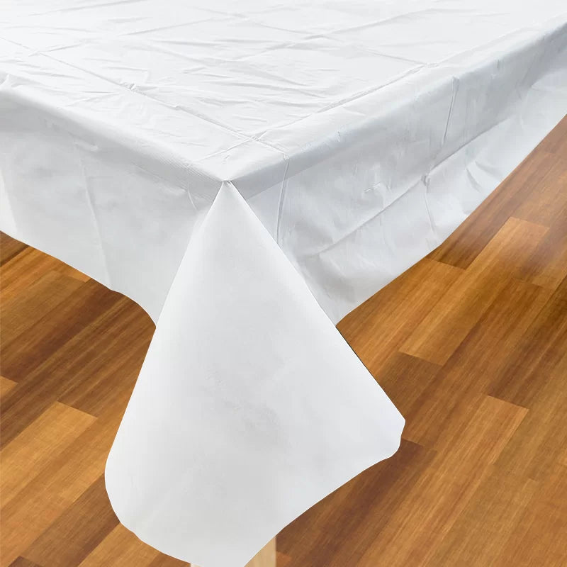 PLASTIC TABLE CLOTH – WHITE 1pc 137*274CM NIS Traders