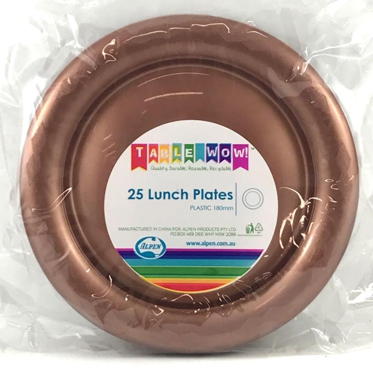 Buy PLATE LUNCH ROSEGOLD 180mm P25 at NIS Packaging & Party Supply Brisbane, Logan, Gold Coast, Sydney, Melbourne, Australia