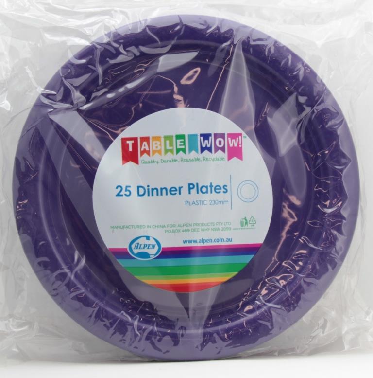 Buy PLATE PLASTIC DINNER PURPLE 230mm (25 PC) at NIS Packaging & Party Supply Brisbane, Logan, Gold Coast, Sydney, Melbourne, Australia