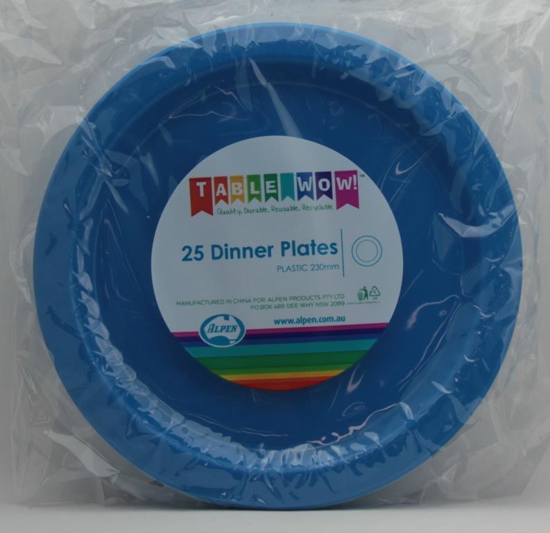 Buy PLATE PLASTIC DINNER ROYAL BLUE 230mm (25 PC) at NIS Packaging & Party Supply Brisbane, Logan, Gold Coast, Sydney, Melbourne, Australia