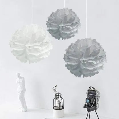 POM POM Decoration 3pc-GREY NIS Traders