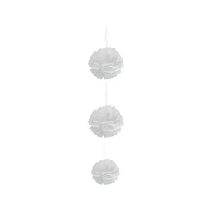 POM POM Decoration-WHITE 3pc NIS Traders