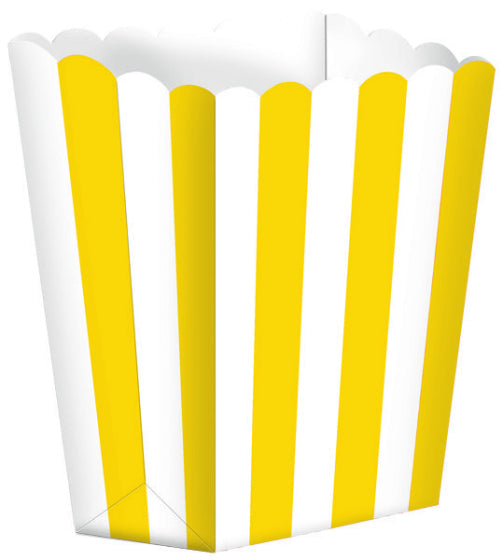 POPCORN FAVOR BOXES SMALL STRIPE SUNSHINE YELLOW NIS Traders