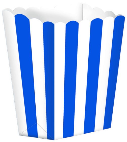 POPCORN FAVOR BOXES SMALL STRIPED BRIGHT ROYAL BLUE NIS Traders