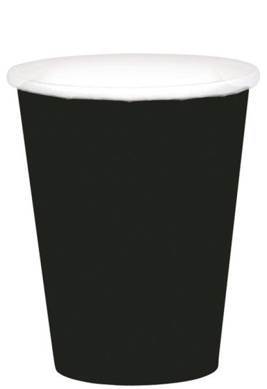 Paper Cups 266ML  20 PACK - JET BLACK NIS Traders