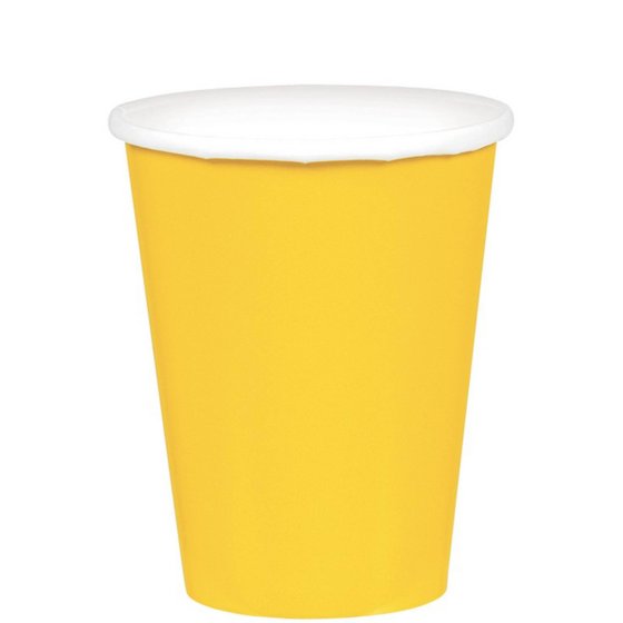 Paper Cups 266ML 20 PACK - YELLOW SUNSHINE NIS Traders