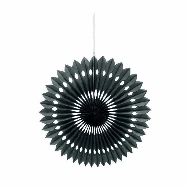 Paper Fan Decoration - BLACK 1PC 40cm NIS Traders