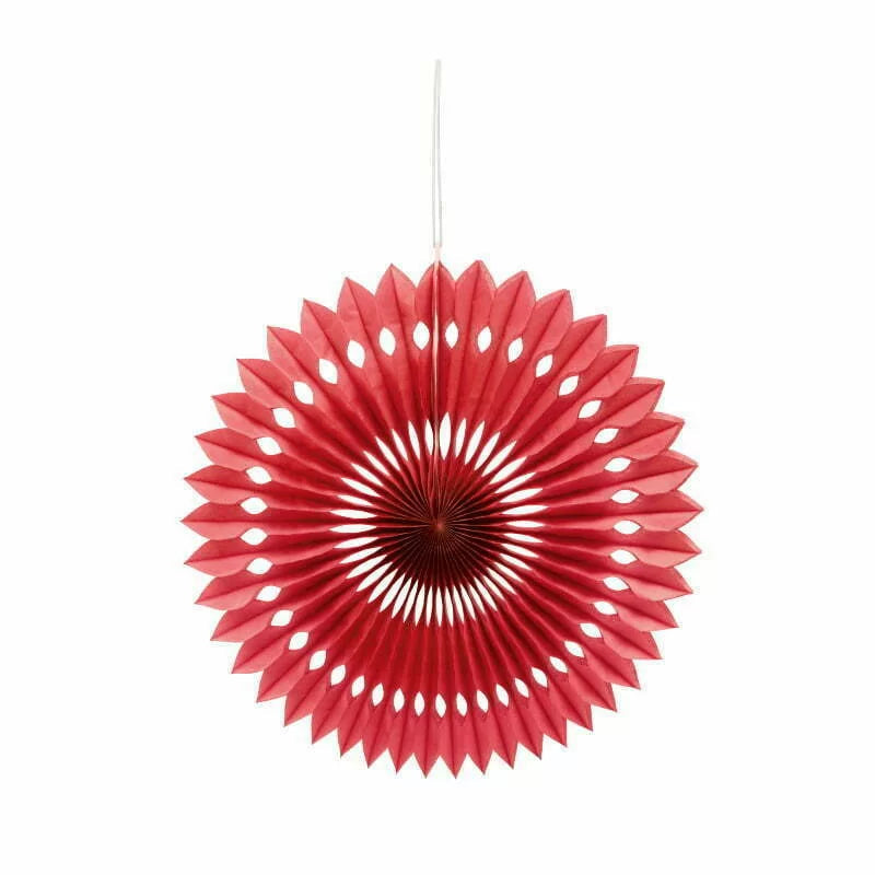 Paper Fan Decoration - RED 1pc 40cm NIS Traders