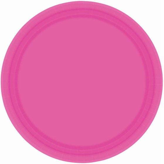 Paper Plates 17CM Round - BRIGHT PINK (20 Pack) NIS Traders