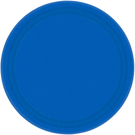 Paper Plates 23CM Round - BRIGHT ROYAL BLUE (20 Pack) NIS Traders