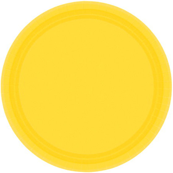 Paper Plates 23CM Round - YELLOW SUNSHINE (20 Pack) NIS Traders